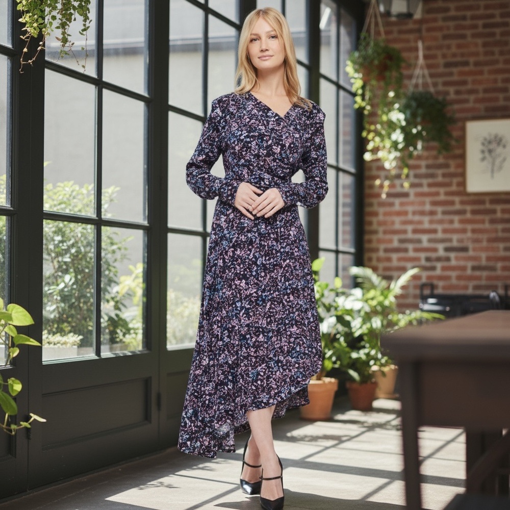 NWT Joie REVOLVE brand Harris Midi Dress Asymmetrical Cottage Core‎ Floral Twee